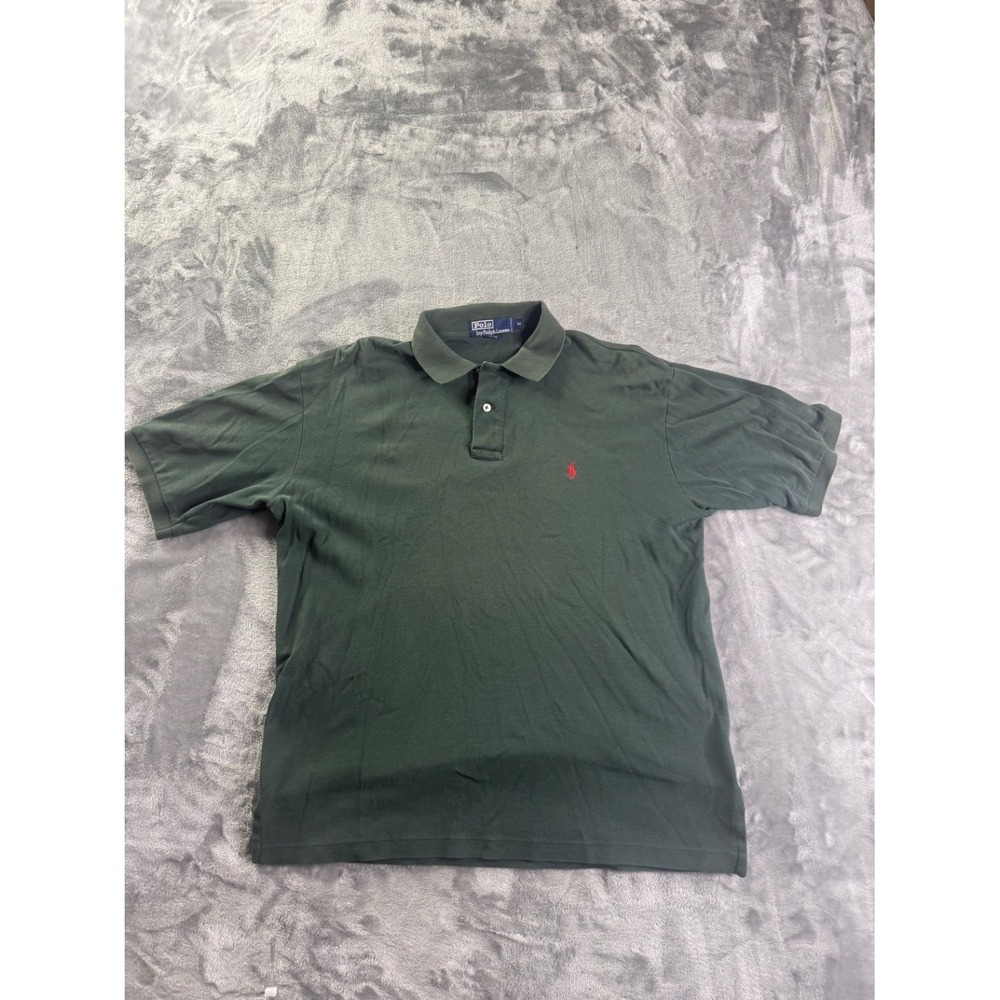 Polo Ralph Lauren Classic Fit Men's M Green Two-button Placket Shirt Men Cotton‎